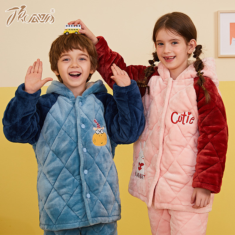 【美林粉丝专享】顶瓜瓜家居服加绒加厚绗棉DJJWD-AN6253/54