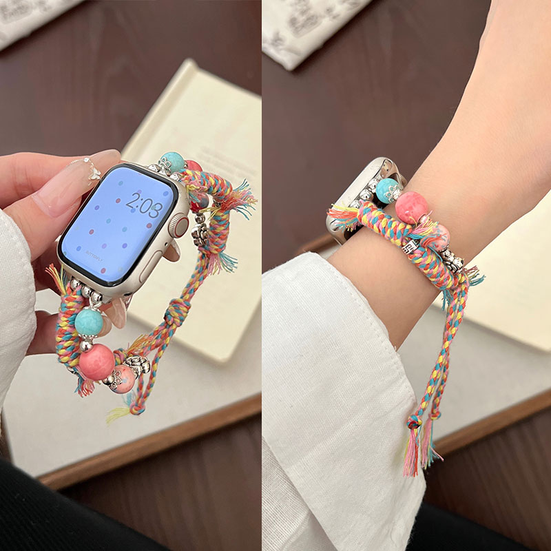 iwatchs10花花石子编织手表带s9