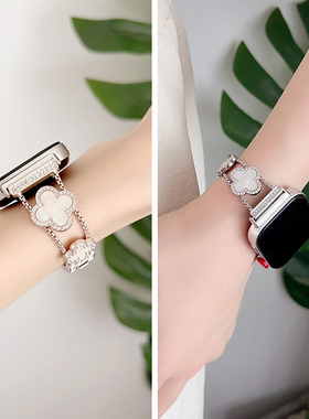 适用华为Fit3表带Fit4四叶草watchFit4pro夏天新款fit3智能手表带手链三四代女款watch金属Fti3专用4高级女士