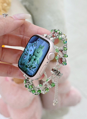 高级新款适用iwatchs10表带applewatchs9苹果s8手表带s7代se手链654321女款iphonewatch夏天s9透气watchs手链