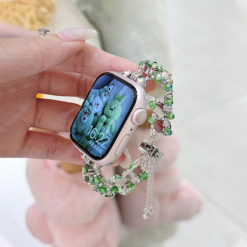 新款四色超闪水晶iwatchs10表带