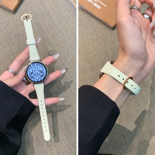 适用华为GT7手表表带GT6小羊皮真皮马蹄扣GT5/GT4皮质watchgt7pro女款watch6女士新款GT3秋冬季GT2女生高级感