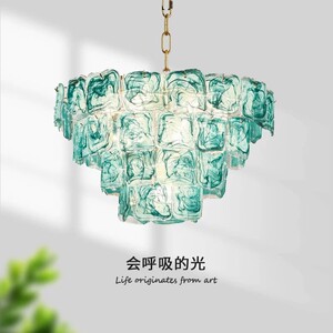 法式复古客厅玻璃吊灯设计师款