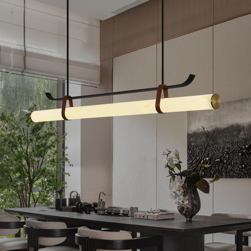 宋代美学云石餐厅吊灯新中式