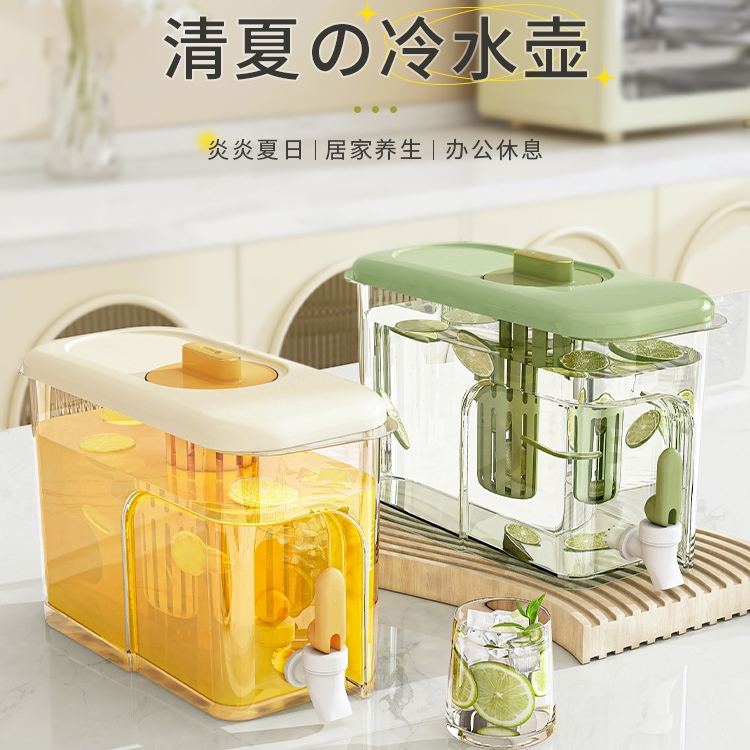 冰箱冷水壶带龙头专用家用耐高温大容量夏季天可放水果茶桶食品级