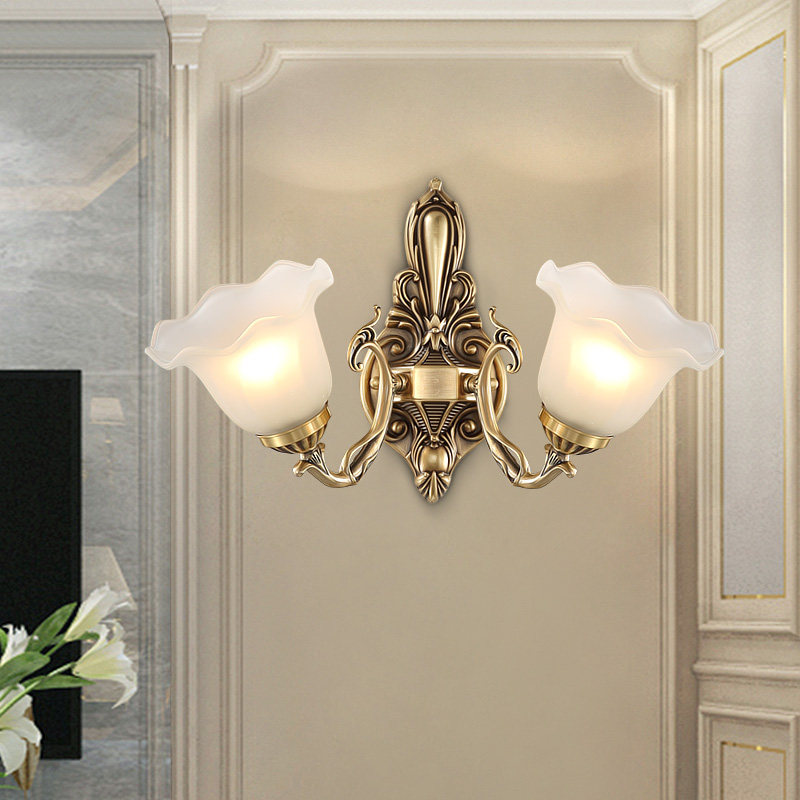 全铜欧式壁灯美式卧室床头客厅灯楼梯简约电视背景墙过道走廊灯具