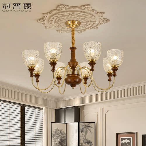 中古风全铜客厅吊灯高级感
