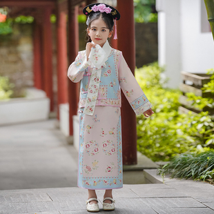儿童格格服清朝服饰女童还珠格格服装古装满族宫廷儿童摄影演出服