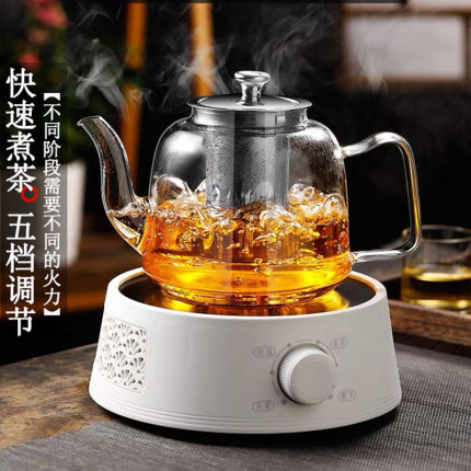 围炉煮茶家用室内玻璃煮茶壶全自动电陶炉烧水壶蒸茶壶器茶具套装