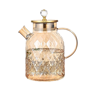 高级感冷水壶玻璃耐高温钻石大容量凉水壶套装夏天家用凉白开喝水