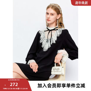 宫廷蕾丝拼接荷叶边泡泡袖 24春新款 连衣裙 莫奈花园 missCOCOON