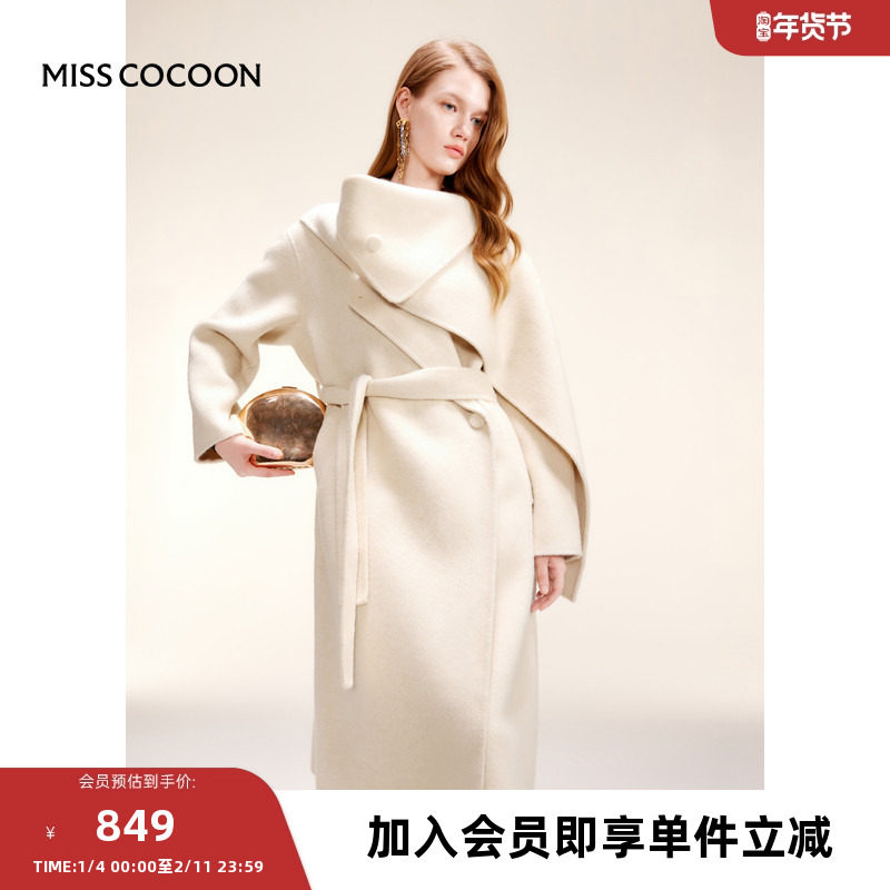 可可尼COCOON女款2024新款呢子大衣外套女秋冬高级感羊毛上衣,女装/女士精品,短外套,淘宝优惠券,粉丝福利购,淘宝优惠卷
