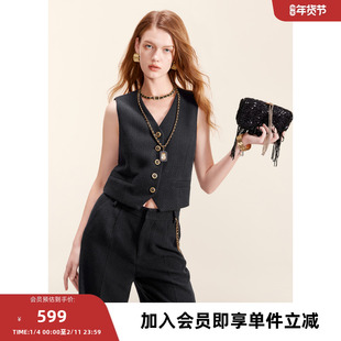 MISSCOCOON【失序常青藤】24早冬新品复古学院休闲马甲两件套