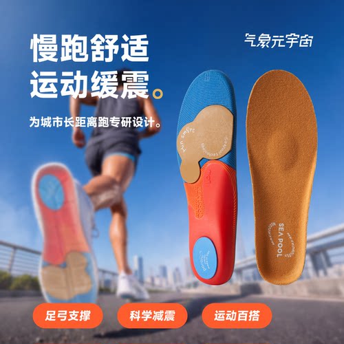 SeaPool专业慢跑足弓支撑鞋垫
