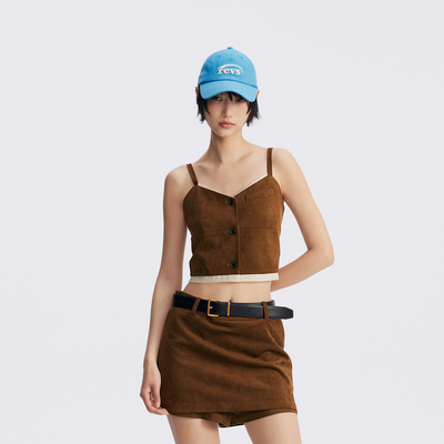 REVAN芮范设计师款复古棕咖可调肩带吊带RL70701093