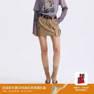 REVAN芮范设计师款 裙RL71501132 甜酷古金腰带工装