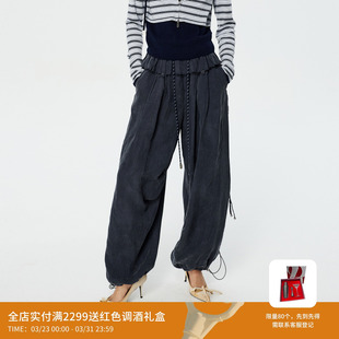 REVAN芮范设计师款 RK11301421 运动感螺纹腰头降落伞裤