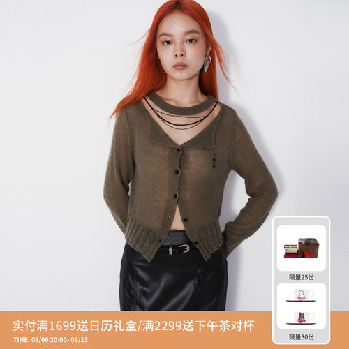 REVAN芮范设计师款甜酷辣妹感毛织开衫RM70106282