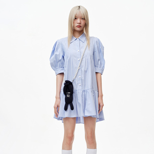 REVAN芮范陈卓璇同款 连衣裙RN31101233 俏皮条纹衬衫