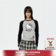 T恤RK11001474 马上红系列 REVAN芮范HelloKitty黑灰插肩袖
