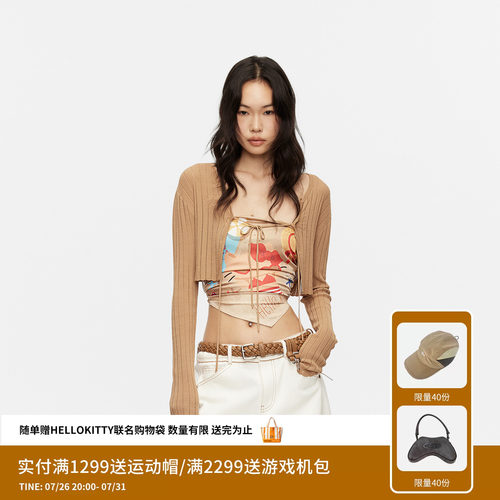 【孙怡同款】REVAN芮范HelloKitty复古挂脖系绳短单衣RK30801097