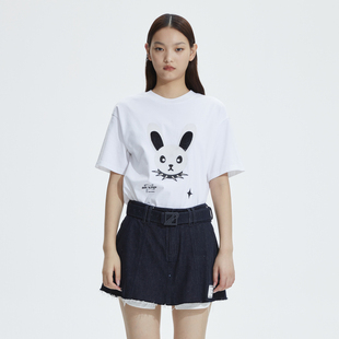 REVAN芮范设计师款 萌趣减龄重工艺兔子T恤RN11001003