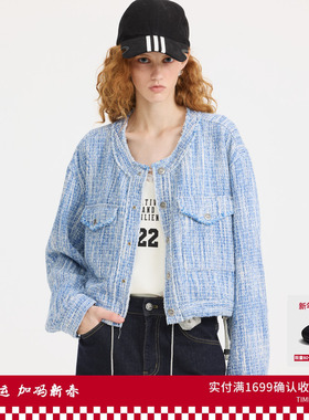 REVAN芮范设计师款复古蓝小香牛仔短外套RL10109204