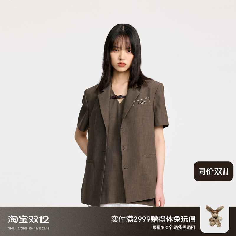 REVAN芮范设计师款通勤时尚小包短袖西装RL32601210