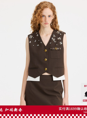 REVAN芮范设计师款质感马甲短半裙套装RL12403168