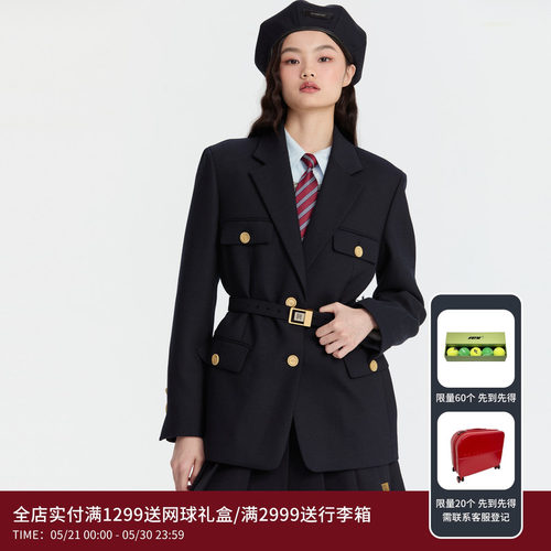 REVAN芮范设计师款狩猎风西装外套连衣裙RM90110024