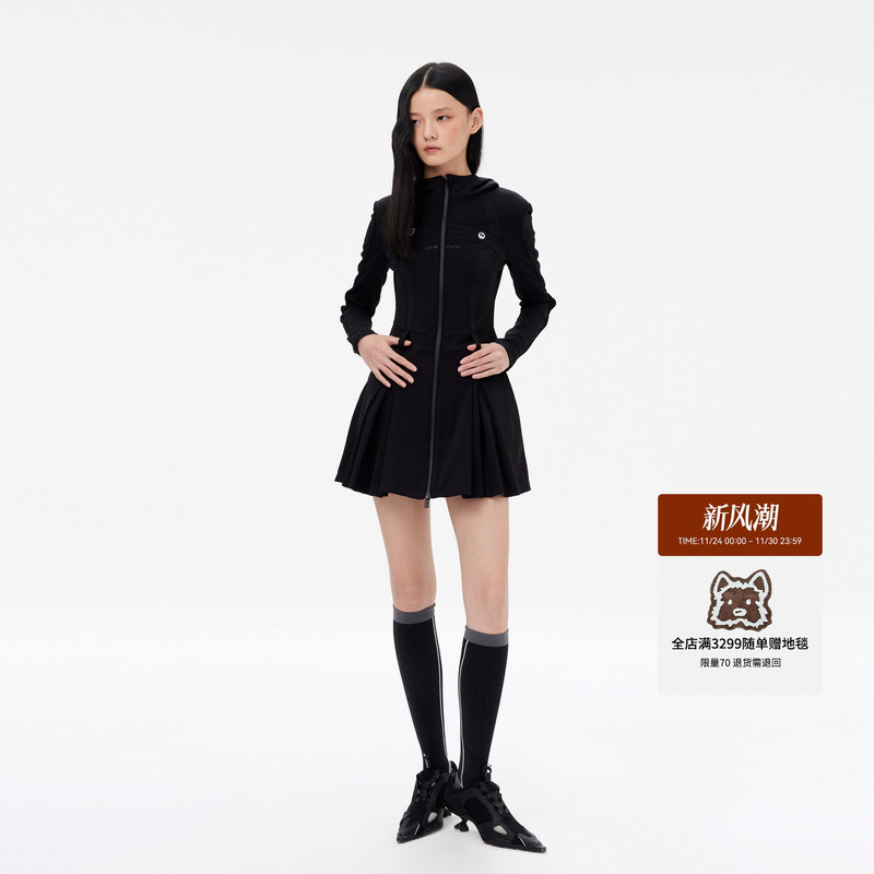 REVAN芮范新品设计师款神秘感猫女郎连衣裙RM11101133