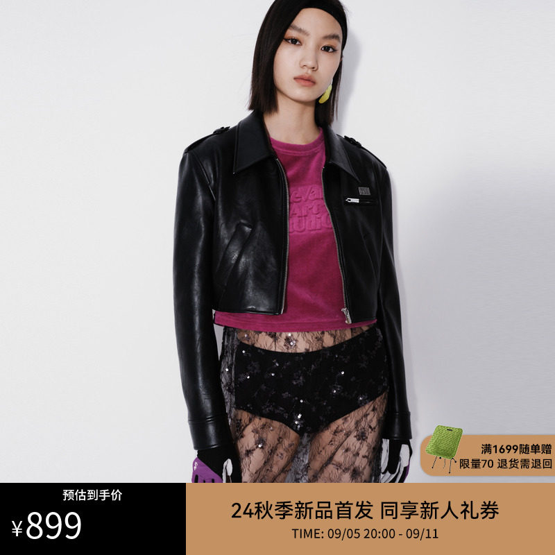 【乔欣同款】REVAN芮范2024秋季新品蕾丝半透连衣裙RM70802059