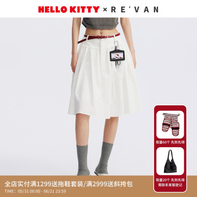 REVAN芮范HelloKitty工牌醋纤拼接中裙RL71503349