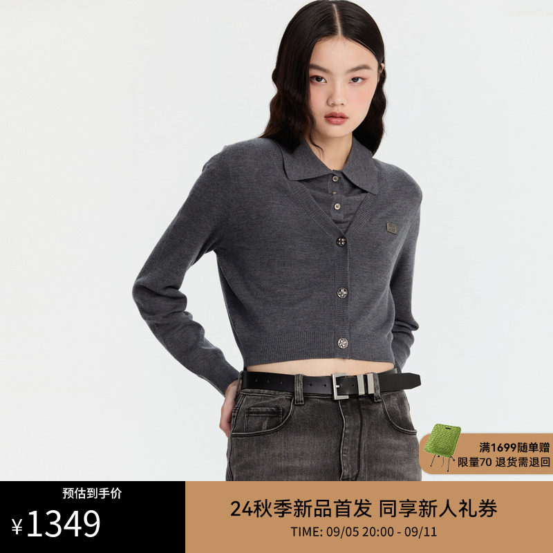 REVAN芮范2024秋季新品设计师款质感真两件毛织上衣RM70106312