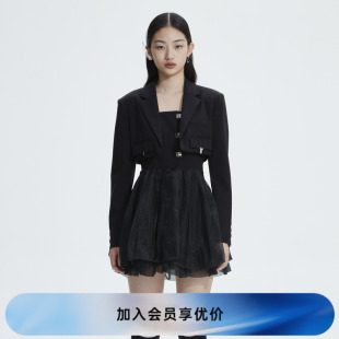 甜酷兩件套西裝 REVAN芮范2023春季 新品 設(shè)計師款 連衣裙RN11101169