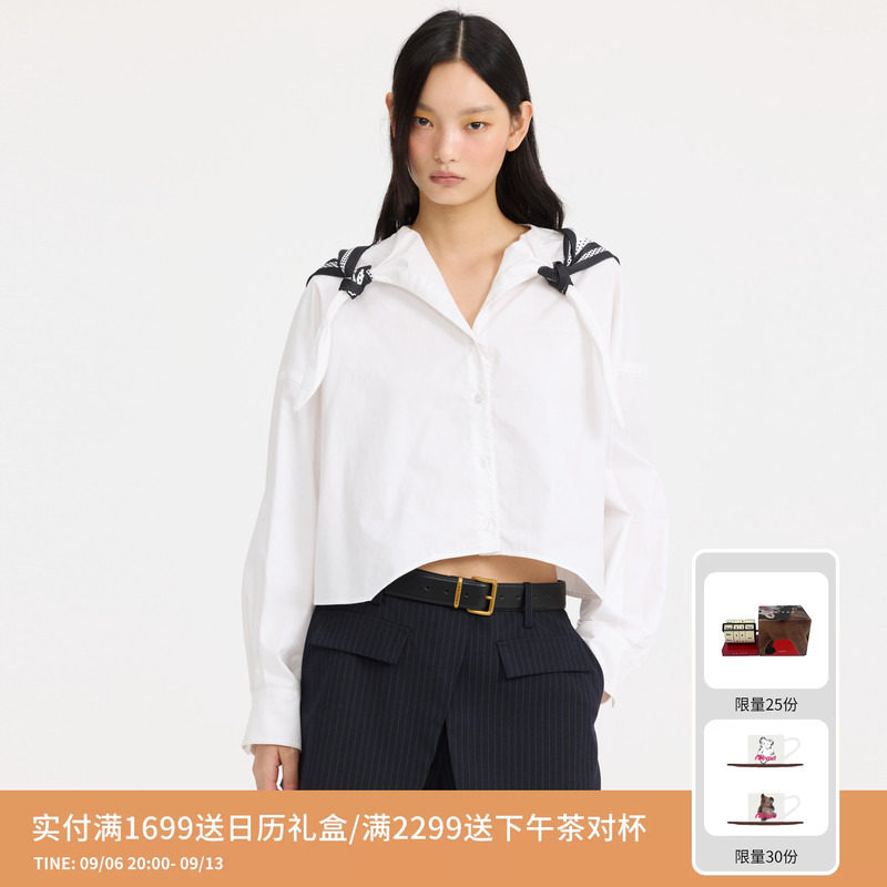 REVAN芮范设计师款趣味海军领披肩衬衫RL10901033图片