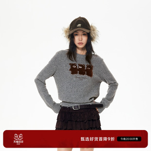 萌趣三只小熊毛衫 REVAN芮范2025冬季 RL90601297 沈梦辰同款