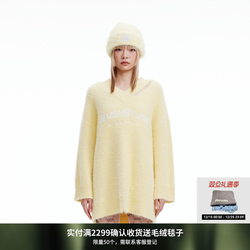 revan奶乖慵懒风毛织连衣裙