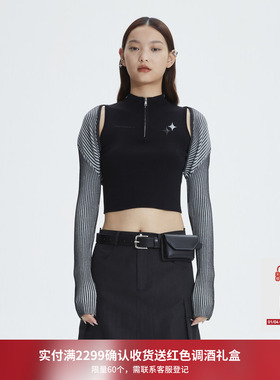 REVAN芮范设计师款女团风两件套毛衣开衫RN10106293