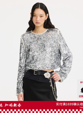 REVAN芮范设计师款张扬银色亮片短单衣RL10801109