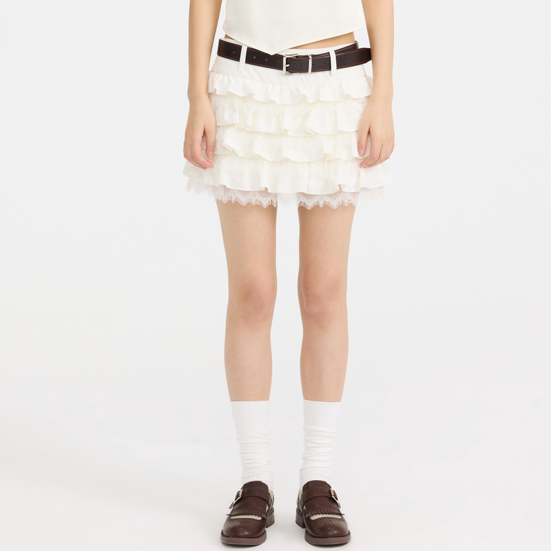 REVAN芮范设计师款质感蕾丝拼接蛋糕裙RL11501279