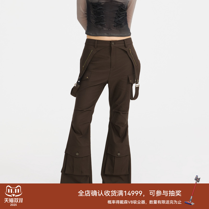 REVAN芮范2025春季新品设计师款经典干练微喇长裤RL11301093