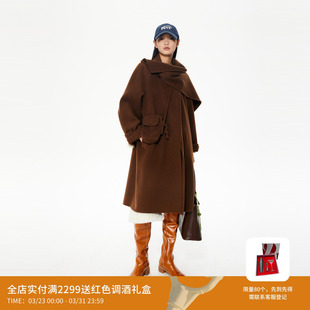 REVAN芮范设计师款 围巾大衣RL90302525 巴恩风一体式