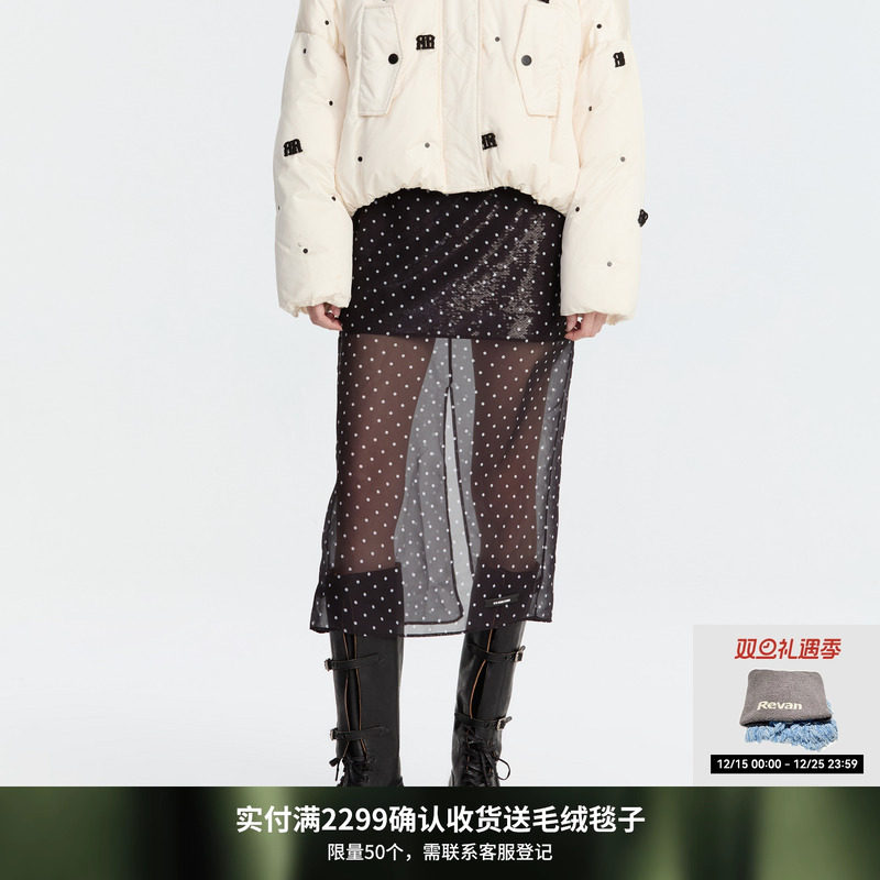 REVAN芮范设计师款质感波点欧根纱中裙RM91503181