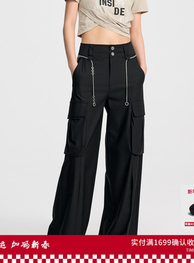 REVAN芮范设计师款质感褶皱降落伞工装裤RL31301121