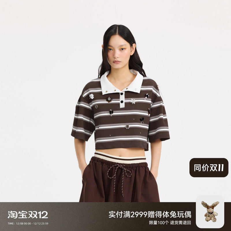 REVAN芮范设计师款趣味条纹短袖polo衫RL10801045