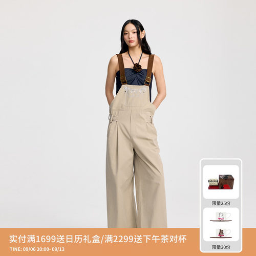 REVAN芮范设计师款酷感项链印花背带裤RL31310216