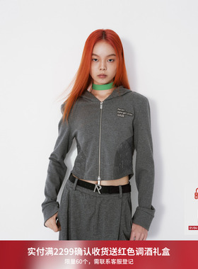 REVAN芮范设计师款浪漫深灰色针织短外套RM70105255