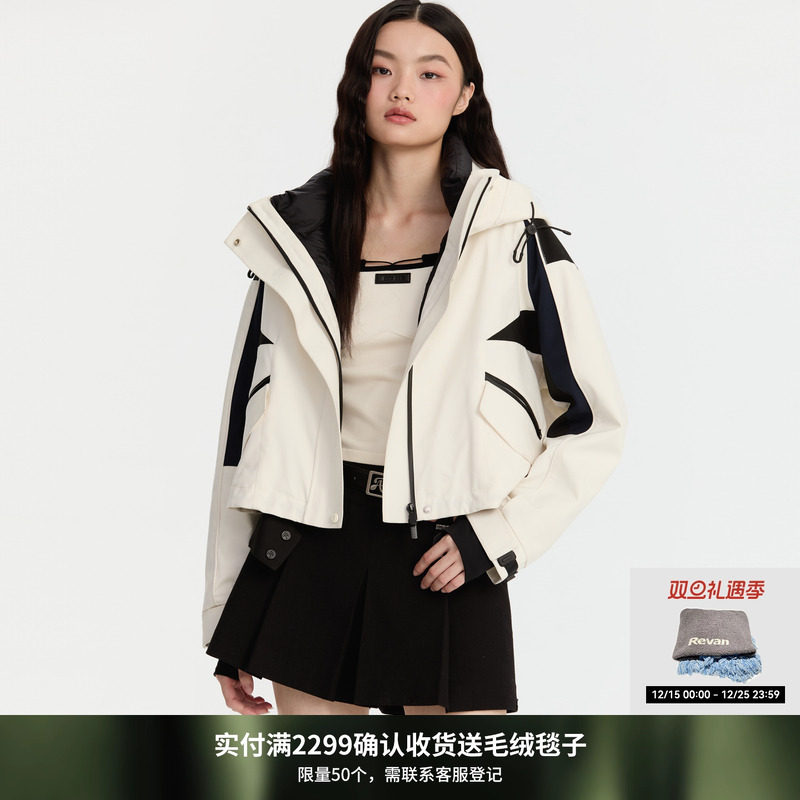 REVAN芮范设计师款街头感短款派克羽绒服RM90501033