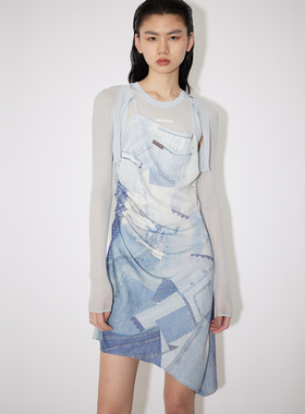 REVAN芮范设计师款酷感拼接缎面连衣裙RM31101231